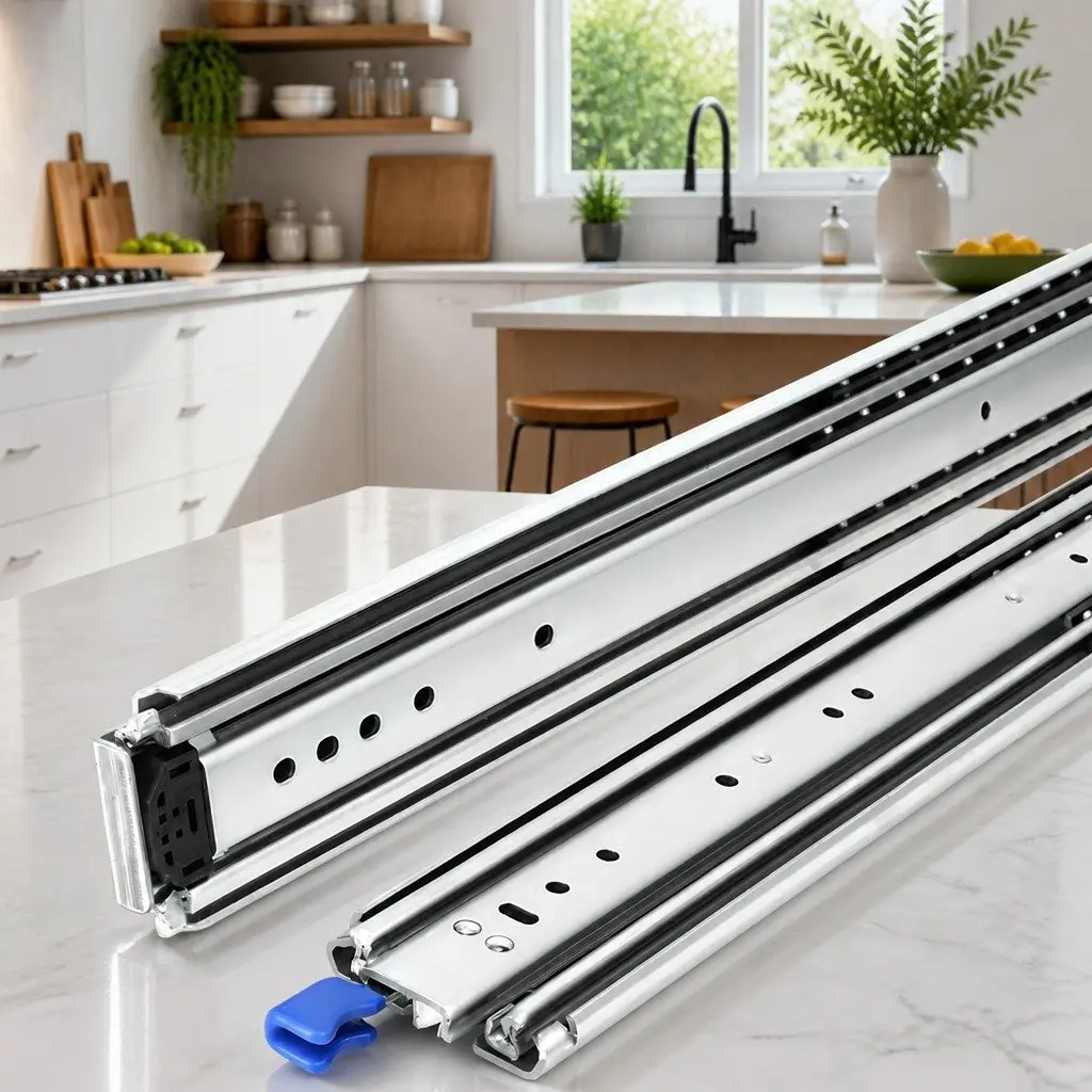 Drawer Slides Full Extension Locking 227kg 914-1829mm Heavy Duty Steel Rails