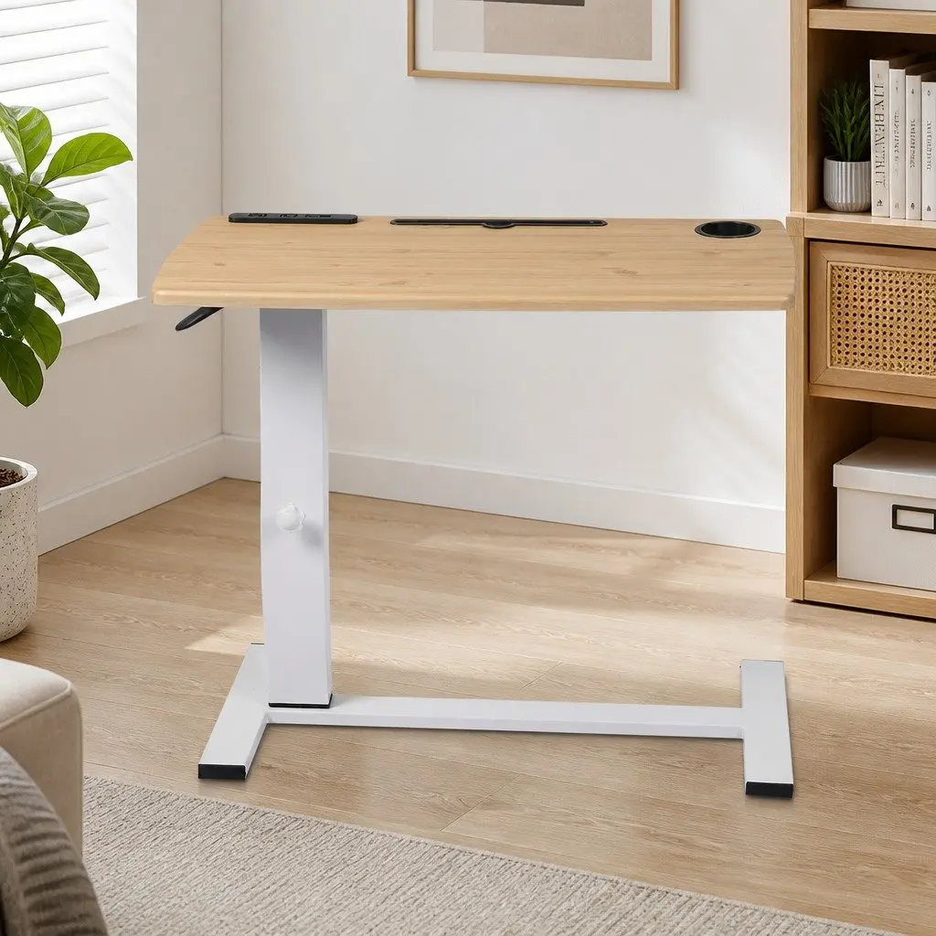 Oak Standing Desk with USB Charging