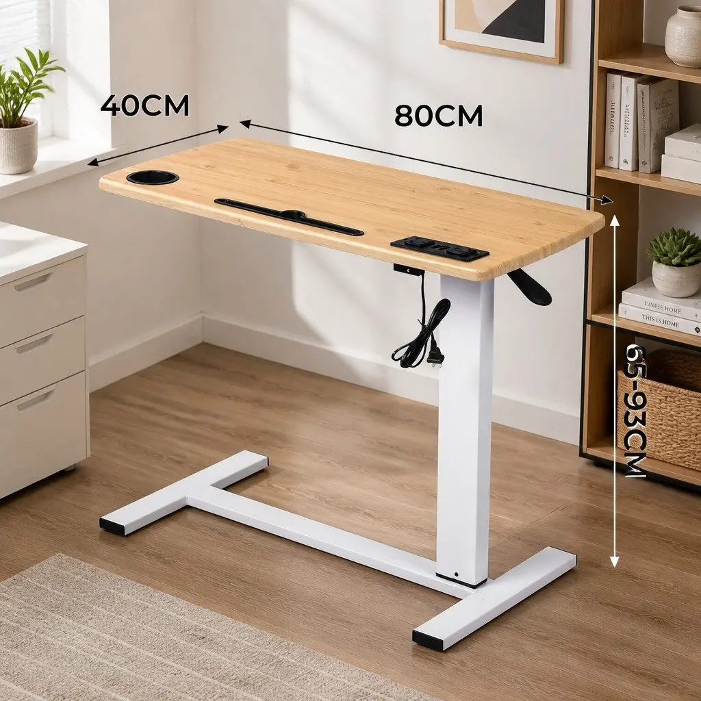 Oak Standing Desk with USB Charging