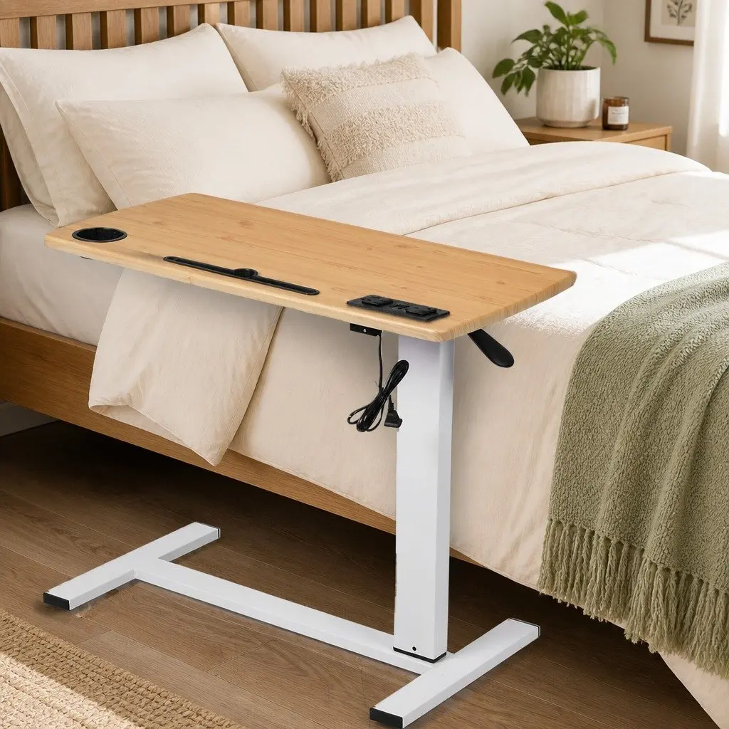 Oak Standing Desk with USB Charging