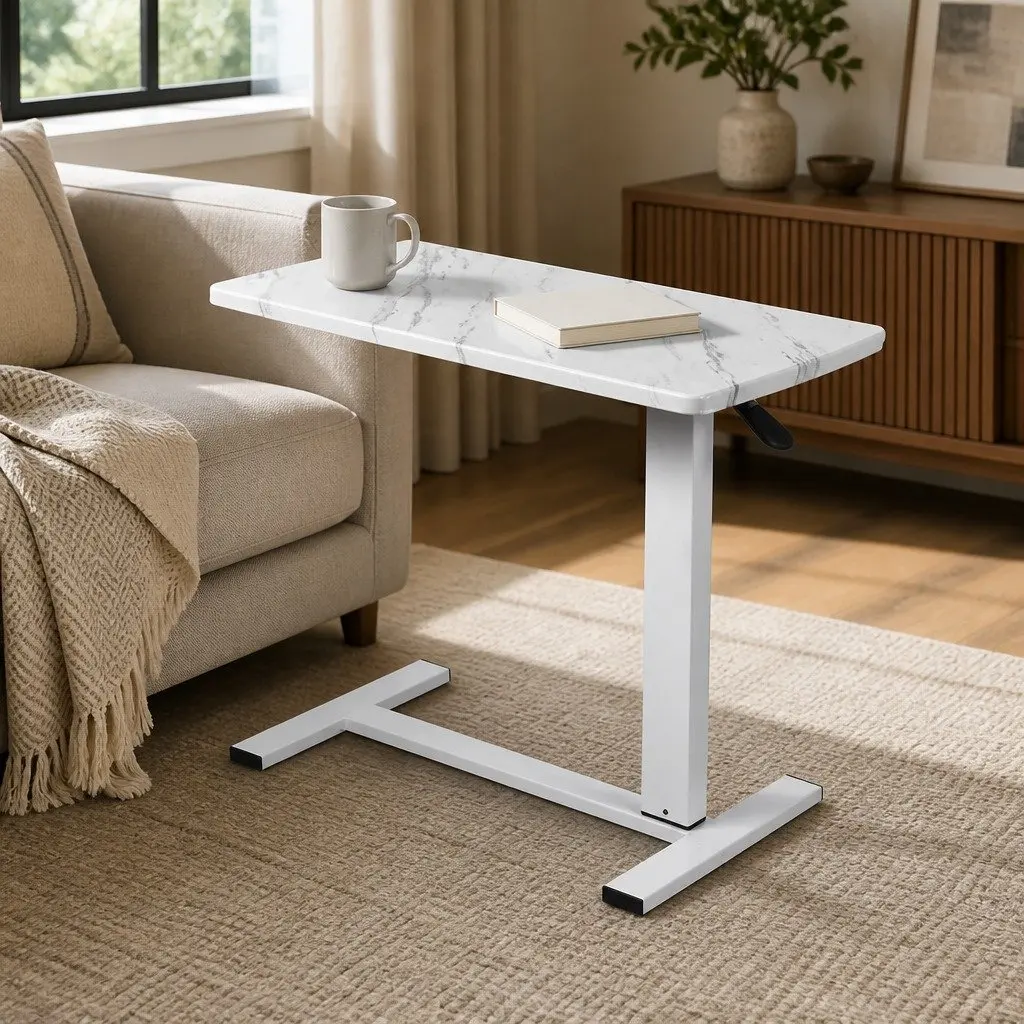 Height Adjustable Sofa Bed Side Table 65-93cm White