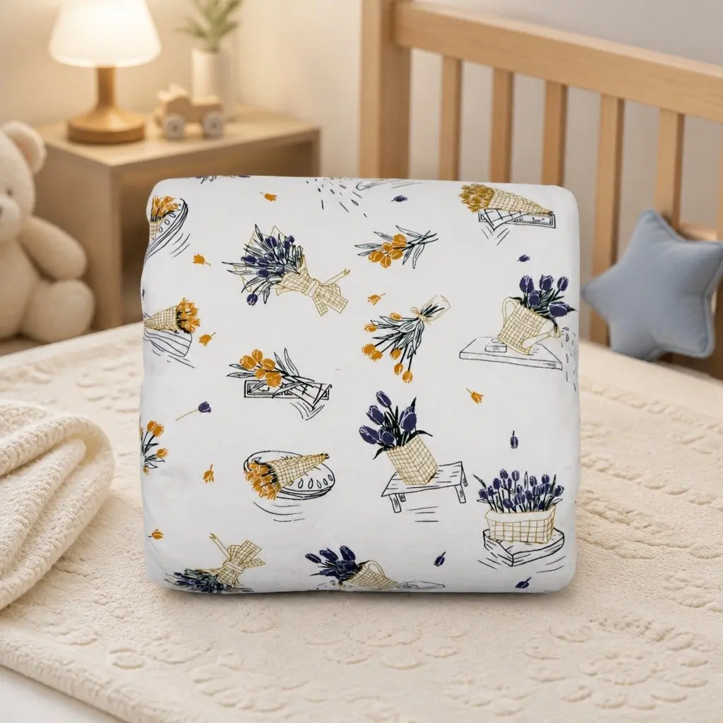 Cotton Knit Baby Blanket 2.5 Tog Winter Warm Crib Stroller Soft Blossom