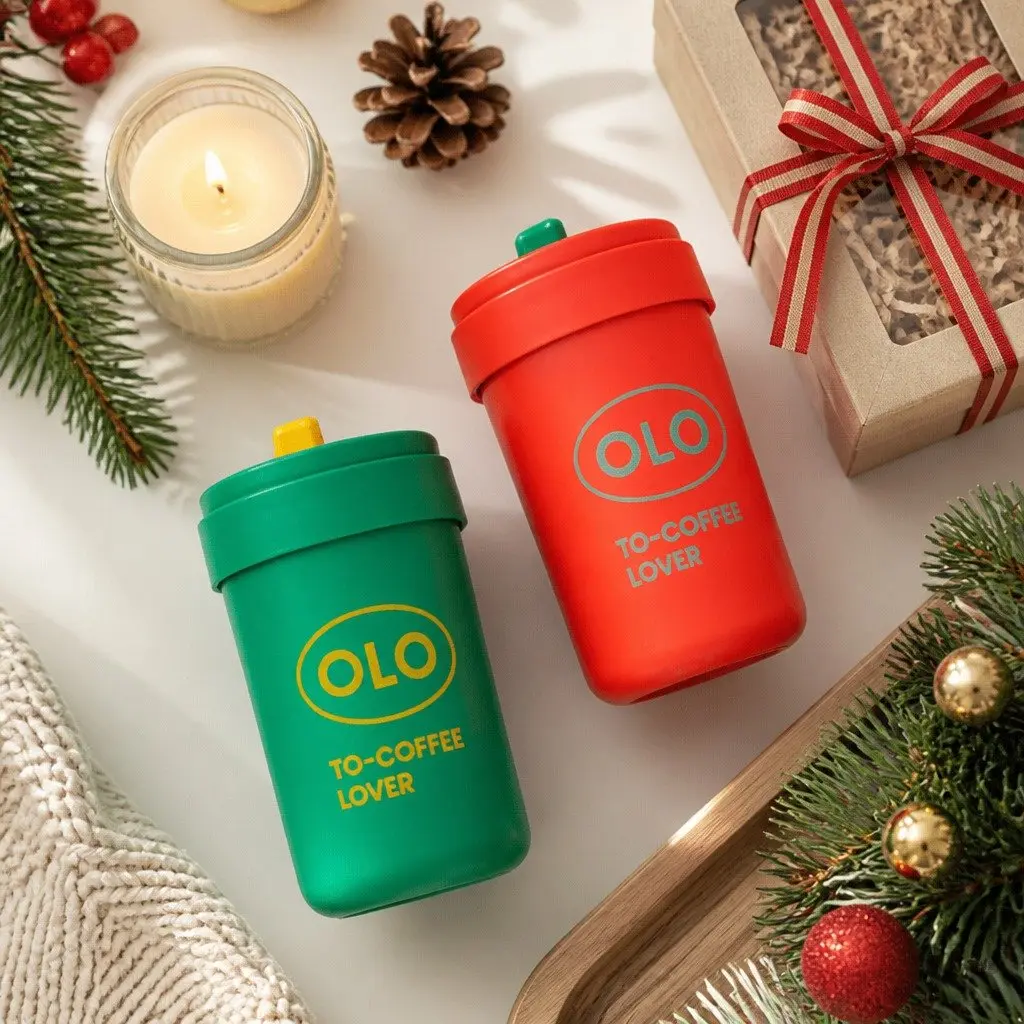 Thermo Coffee Cup Portable Insulated Double-Layer Stainless Steel 380ml Red