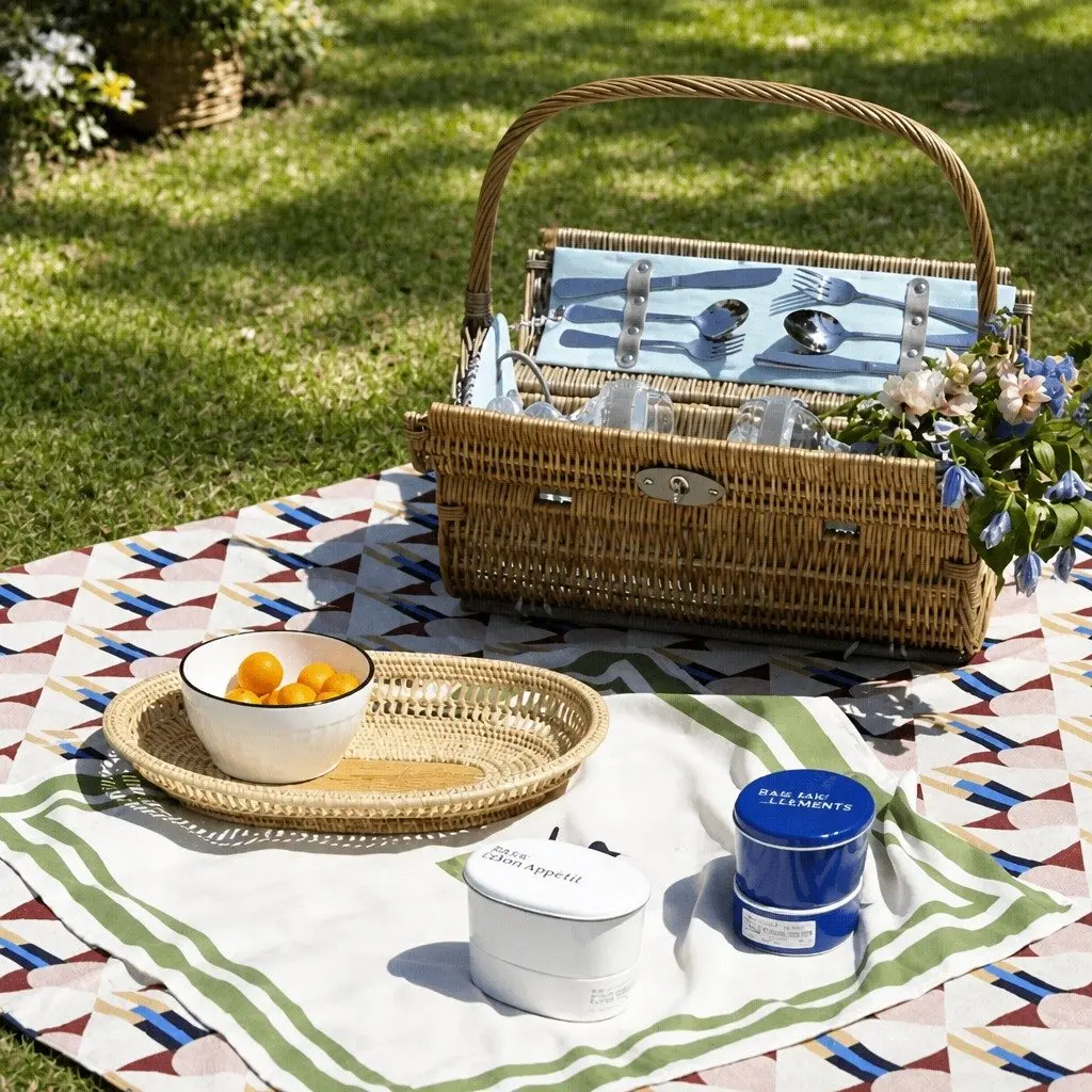 Picnic Napkin Yellow Outdoor Dining Table Cloth Serviette Kids Tableware