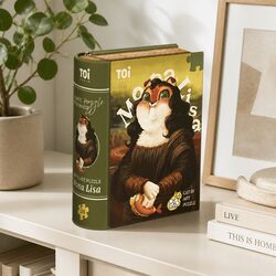Enjoy Quality Time with Mona Lisa Cat Jigsaw Puzzle