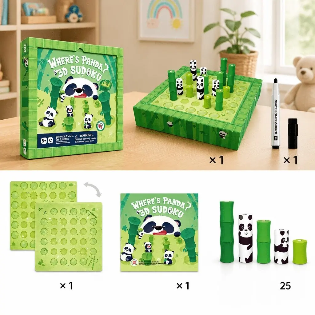 3D Sudoku Board Game Magnetic Puzzle Teaser Kids Logic Game