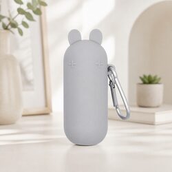 Reusable Bubble Tea Straw with Cleaner Travel Case Carabiner Kids Grey