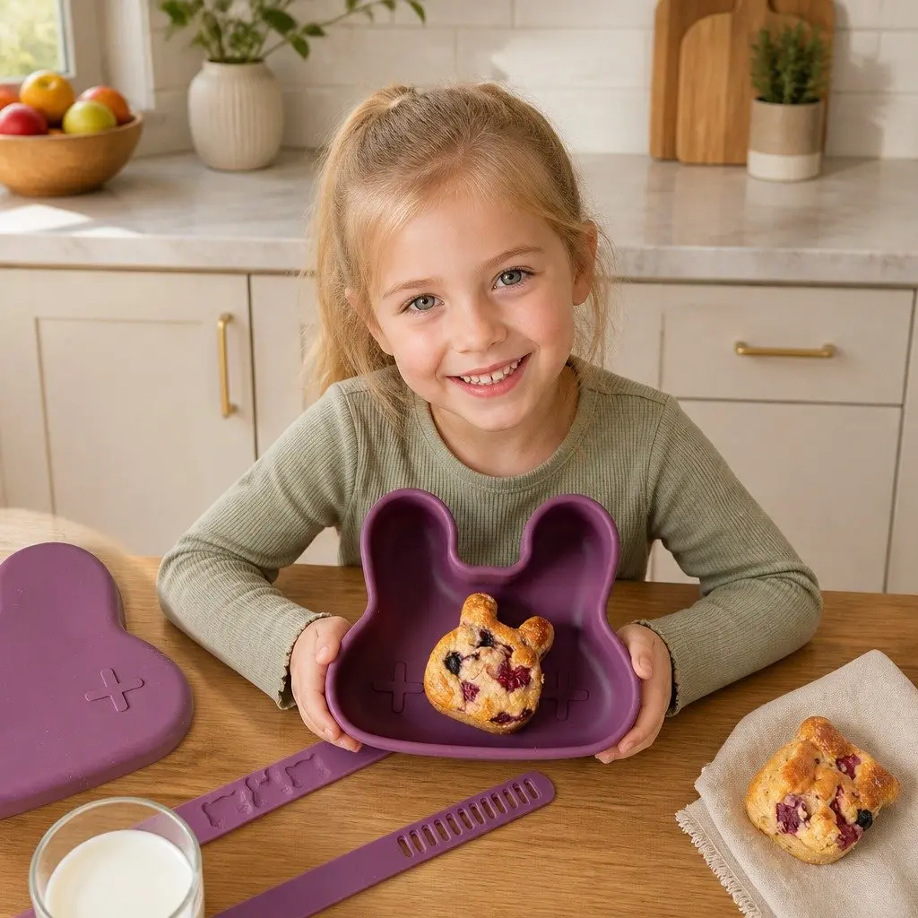 Minty Green Silicone Snack Bowl for Kids