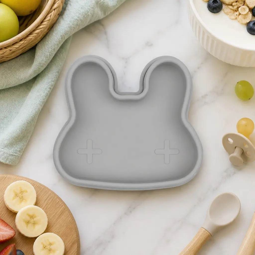 Silicone Bowl Plate for Toddler Snacking On-The-Go 14.7cm x 13cm x 4.8cm Rust