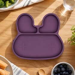 Practical Plum Suction Plate for Mealtime