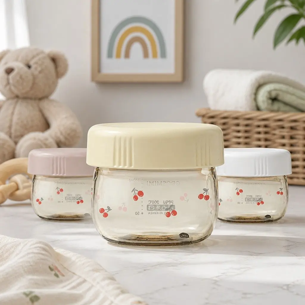 Baby Food Storage Jars Set 150ml Microwave Dishwasher Safe Reusable Container