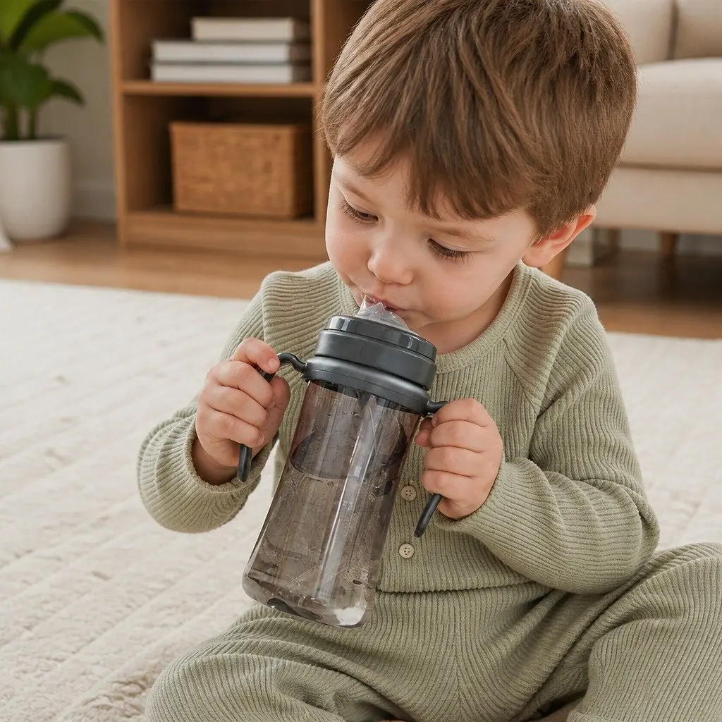 Straw Cup 200ml Baby Sippy Cup with Handle Ergonomic Design Infant Feeding