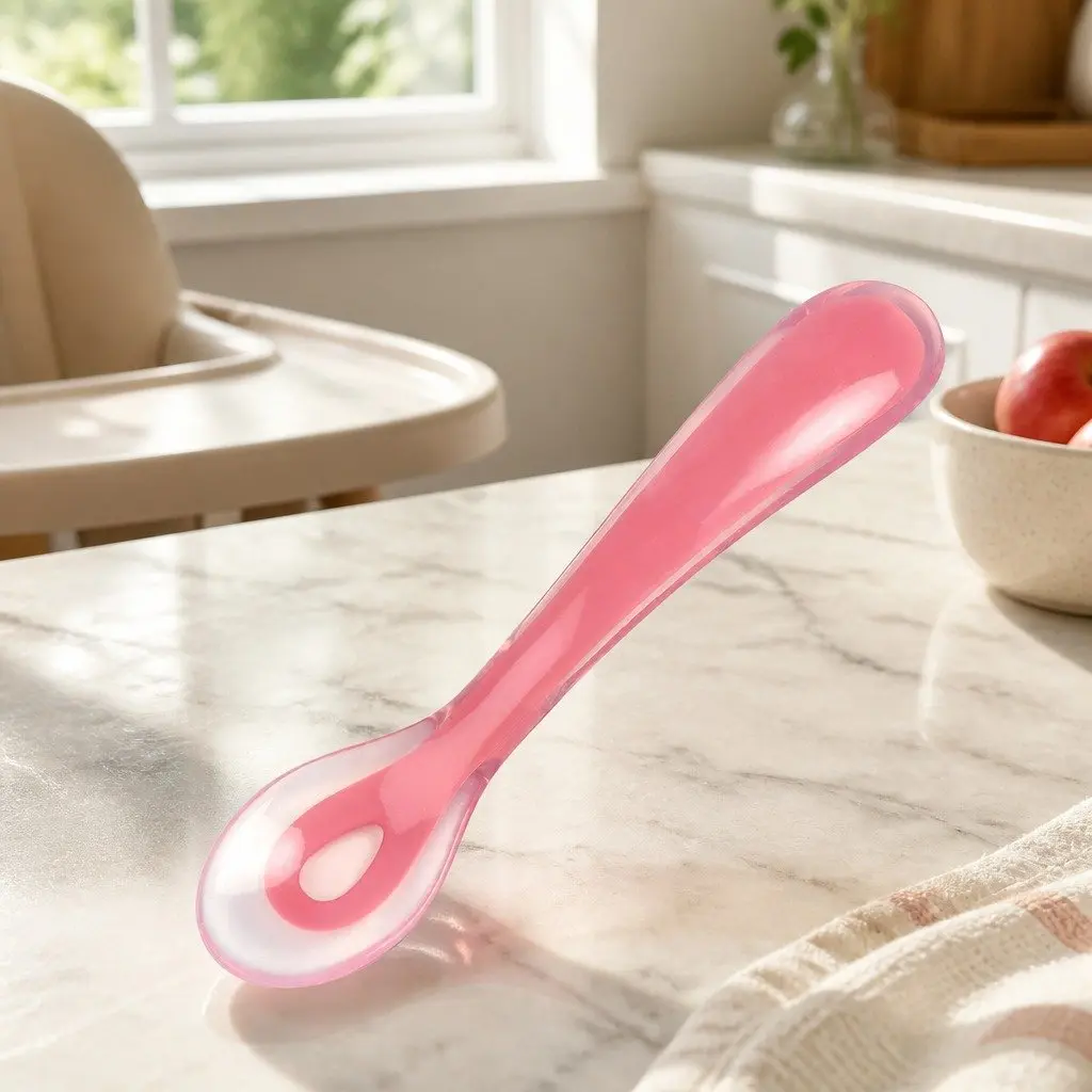 Silicone Suction Divided Plate Spoon Set Baby Feeding Mealtime Non-slip Bottom