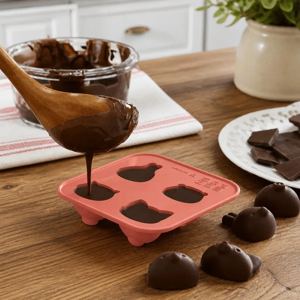Silicone Bento Mould Kids Food-Grade 13cm Animal Shapes Freezer Microwave Safe