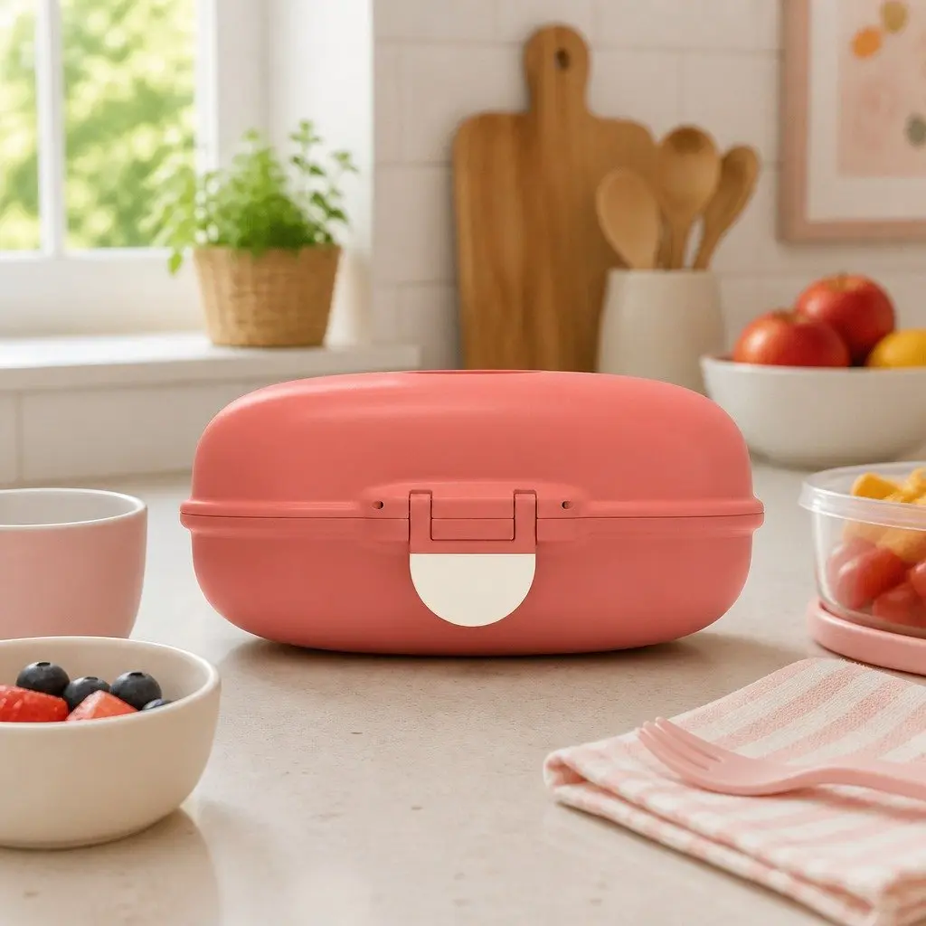 Kids Snack Lunch Box Portable Food Container Airtight Storage 14.8 x 7 x 11.4 cm