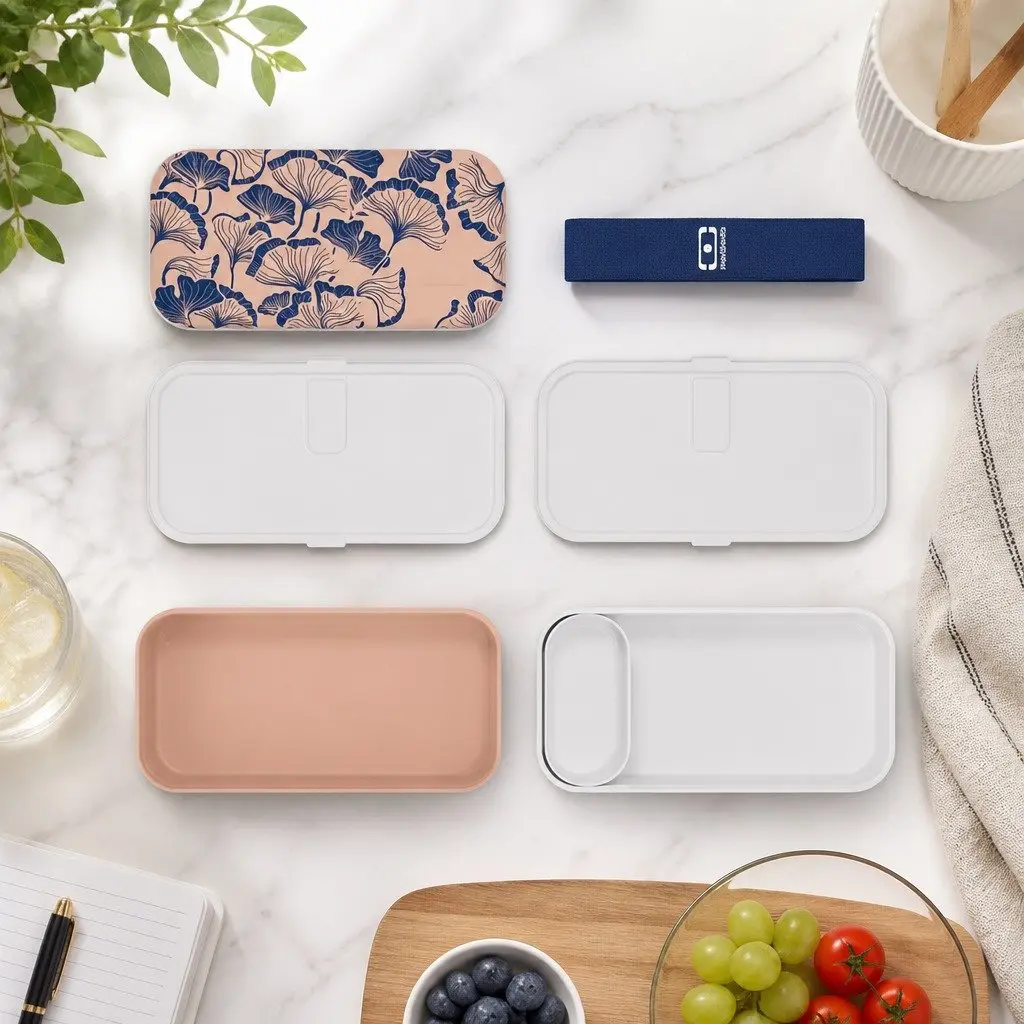Bento Box Lunch Container On-the-Go 1L Portable Food Storage Multi-Compartment
