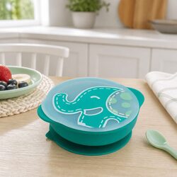 Reliable Silicone Suction Bowl with Lid for Little Ones