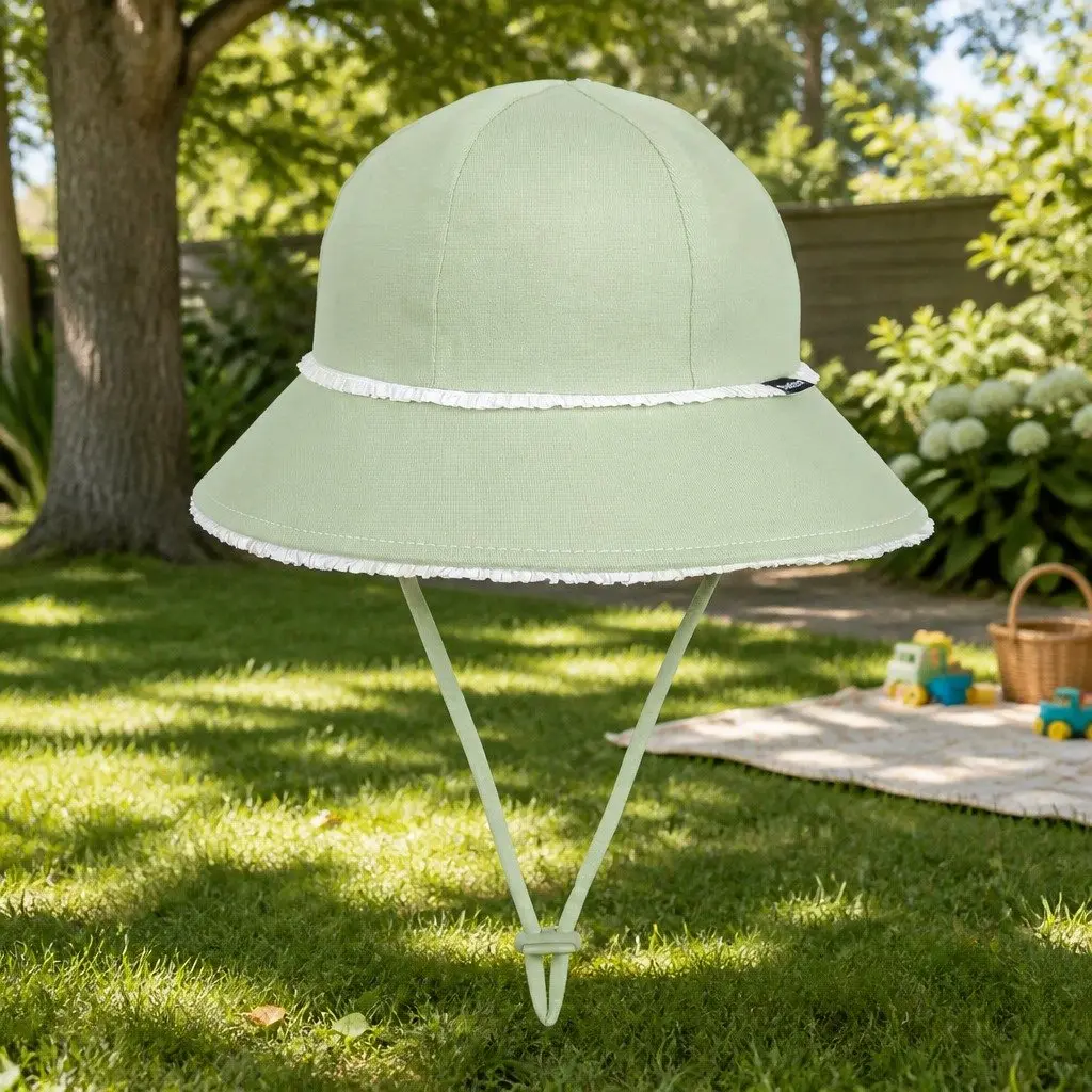 Kids Ponytail Bucket Hat with Sun Protection