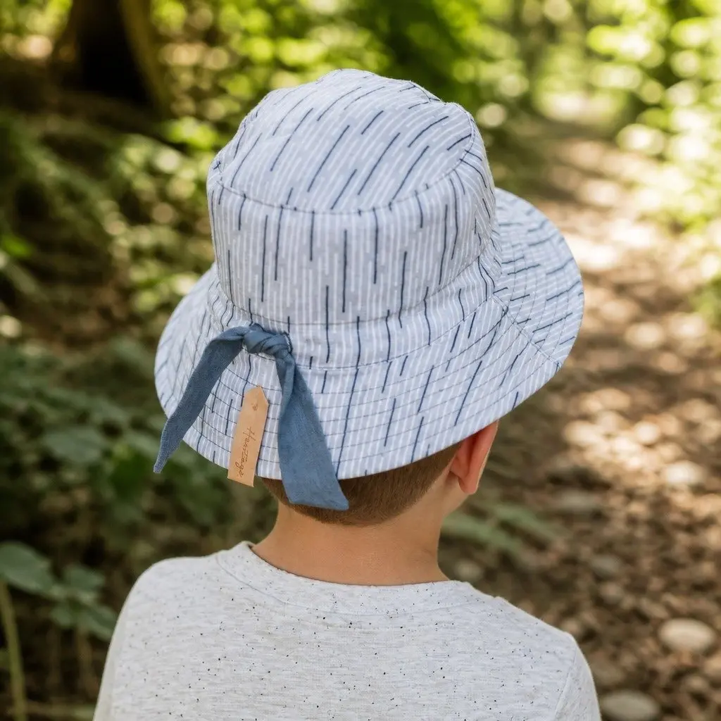 Kids Reversible Bucket Hat Explorer Style Wide Brim Sun Protection Adjustable