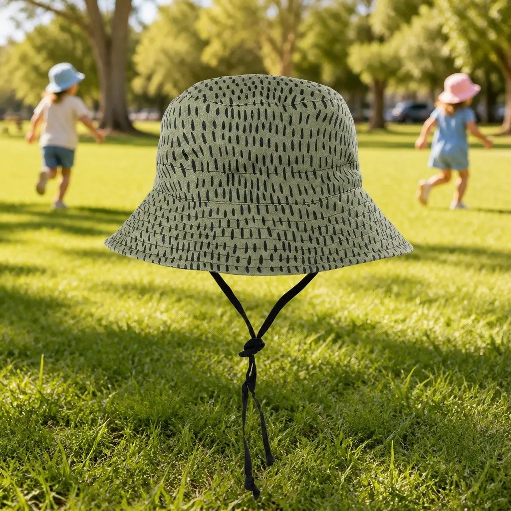 Kids Reversible Bucket Hat Explorer Style Wide Brim UPF50+ Sun Protection