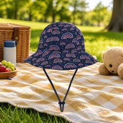 Reliable Toddler Bucket Sun Hat in Rainbow Design