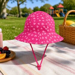 Toddler Bucket Hat with Adjustable Chin Strap for Safety