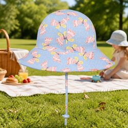 Comfortable Toddler Bucket Hat with Butterfly Print