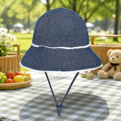 Comfortable and Safe Denim Bucket Hat for Toddlers