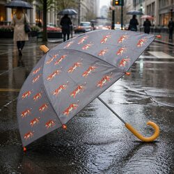 Reliable Kids Umbrella with Wooden Handle for Rainy Days