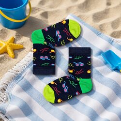 Comfortable Kids Socks with Neon Waves Design