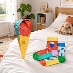 Durable and Soft Kids Socks 2-Pack with Name Tag