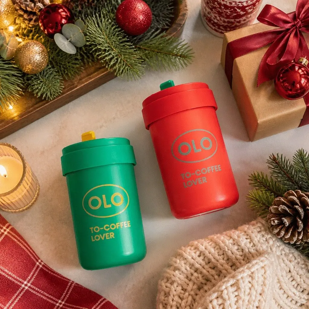 Thermo Coffee Cup Portable Insulated Drink Bottle 380ml Green