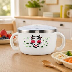 Safe and Practical Kids Stainless Steel Bowl 480ml White