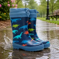 Comfortable and Functional Kids Rain Boots with Dinosaur Print