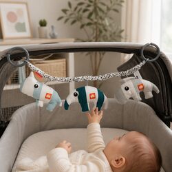 Reassuring Blue Pram Toy Deer Friends for Baby's Journey