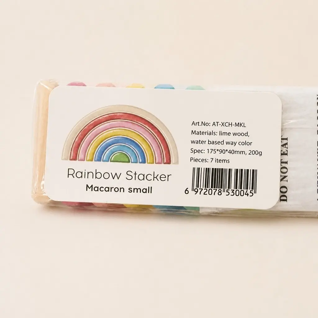 Small Rainbow Stacker Pastel Wooden Toy Educational Stacking Toy