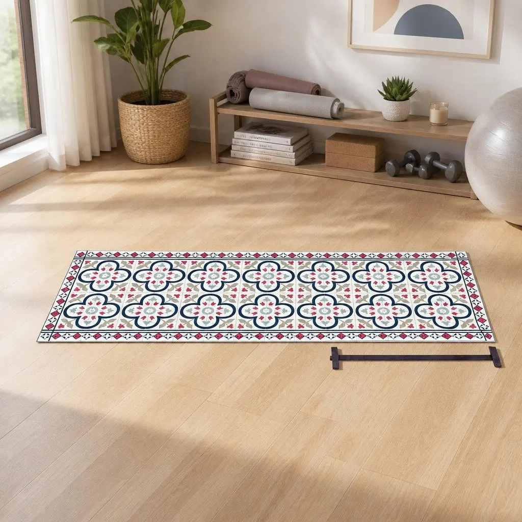 Yoga Mat Barcelona Pattern Thick Lightweight Portable Fitness Exercise Cushion