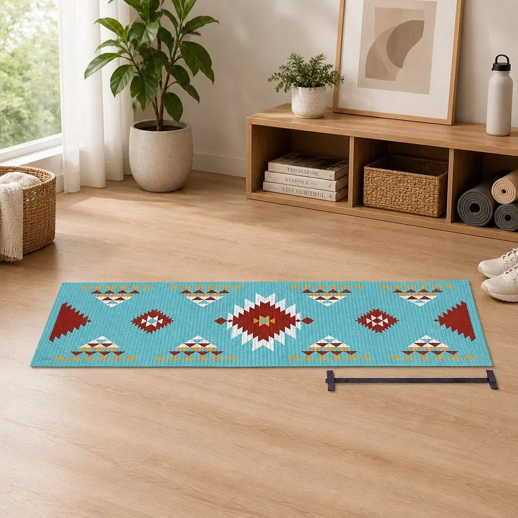 Yoga Mat Navajo Design Thick Lightweight Portable Cushioned Exercise Fitness Gym