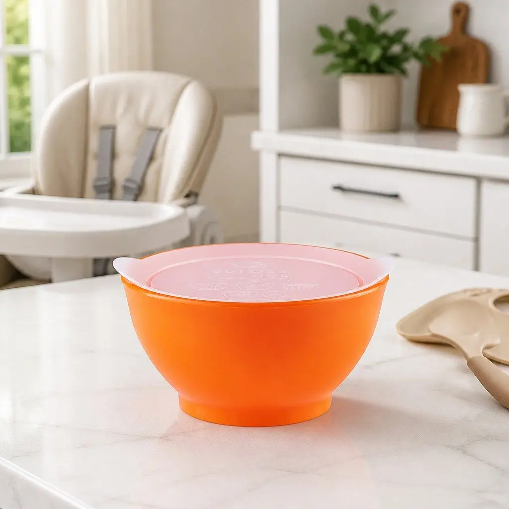 Spill-Proof Anti-Slip Bowl Stage 1 Feeding Toddler Infant Self-Feed 237ml Pink