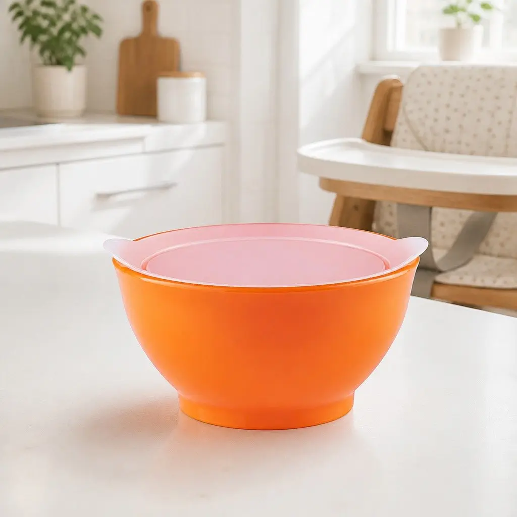 Kids Spill-Proof Anti-Slip Bowl 8oz Twin Pack Orange Feeding