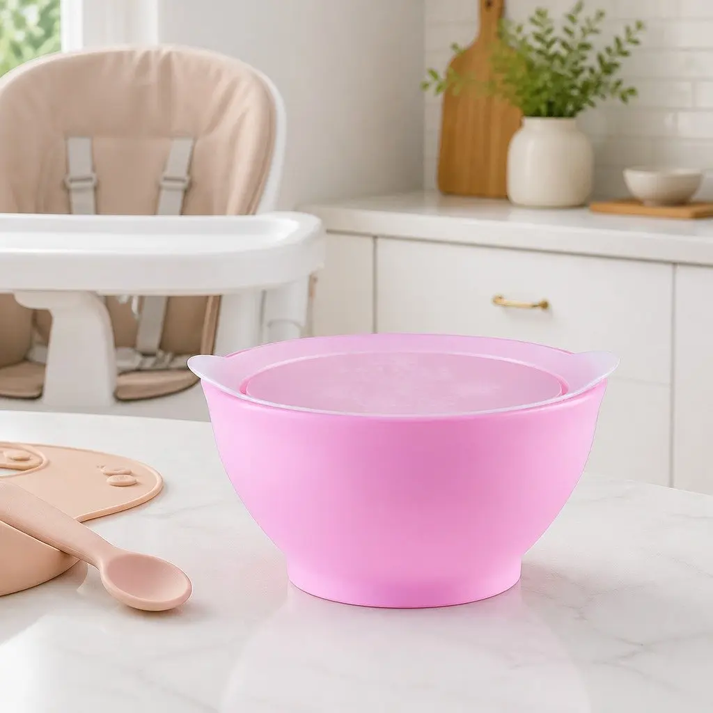 Kids Spill-Proof Anti-Slip Bowl 8oz Twin Pack Orange Feeding