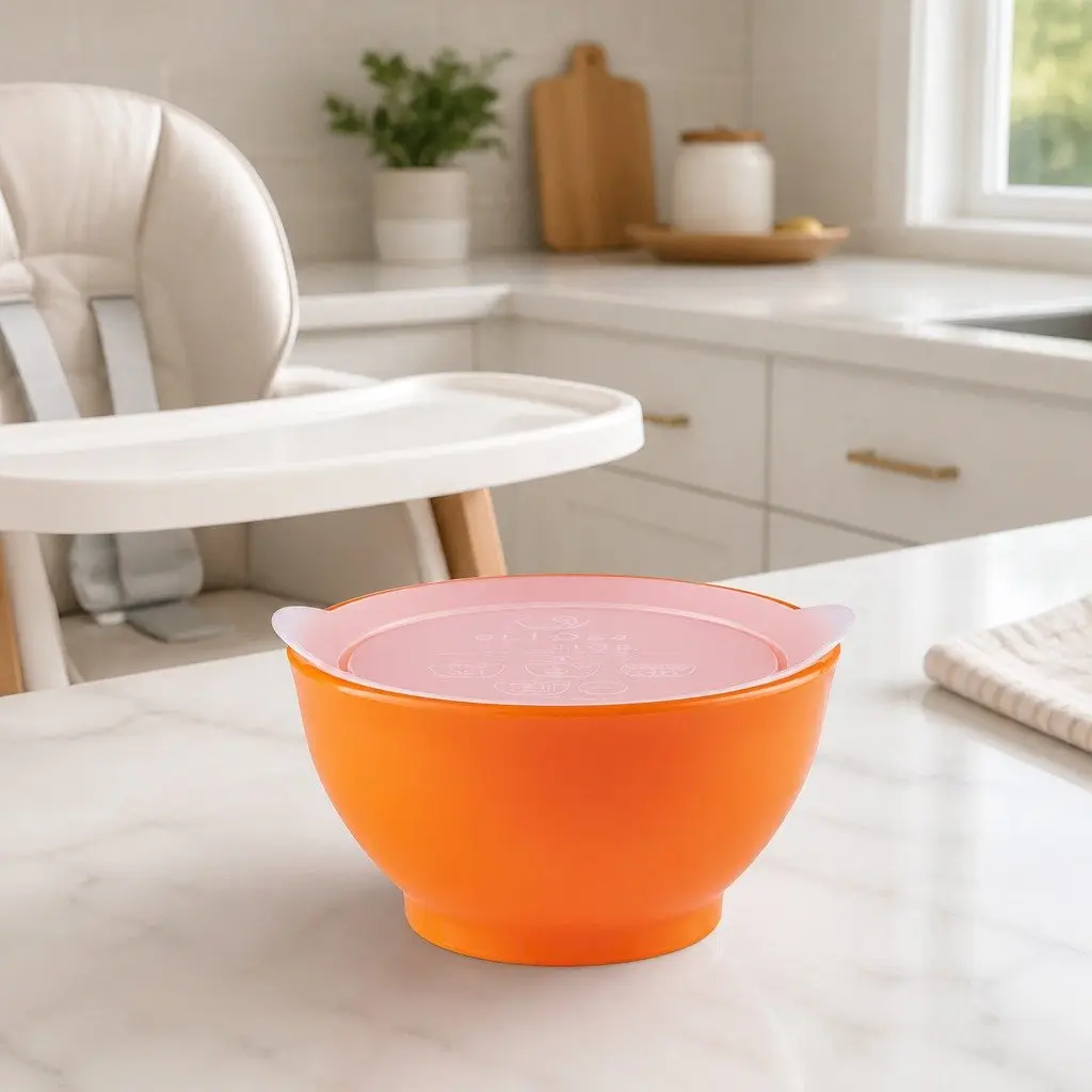 Spill-Proof Anti-Slip Bowl Stage 1 8oz Twin Pack with Lid White