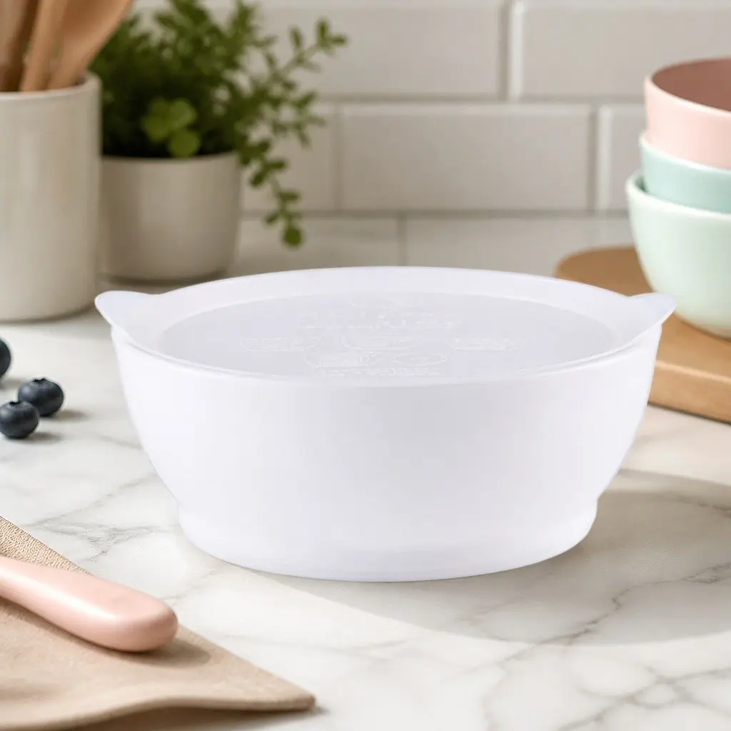 Kids 355ml Anti-Slip Bowl for Self-Feeding with Lid