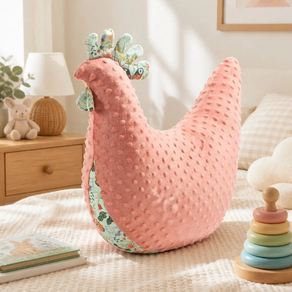 Nursing Pillow Soft Hen Shaped Support Cushion for Feeding Pregnancy Maternity 50cm x 60cm Papaya