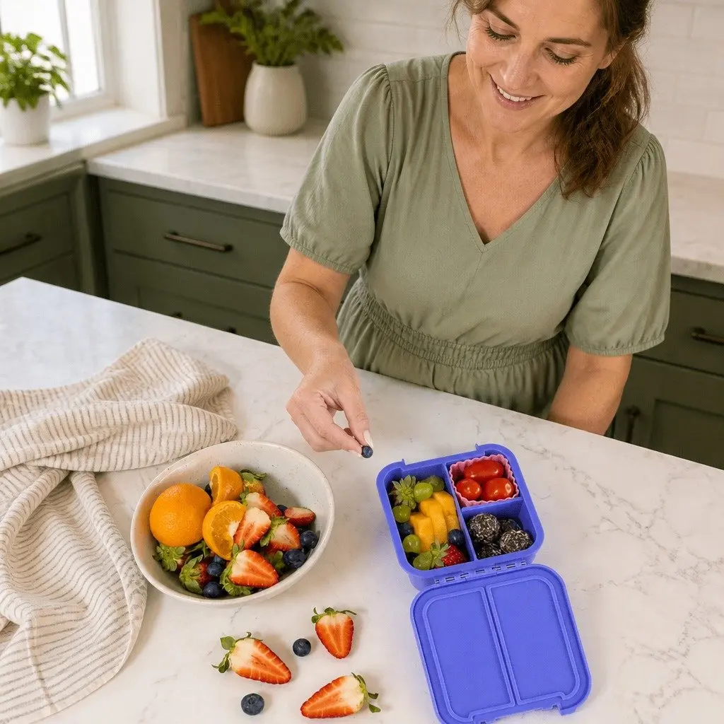 Bento Lunch Box Kids Snack Container Two Leakproof Compartments Compact Size