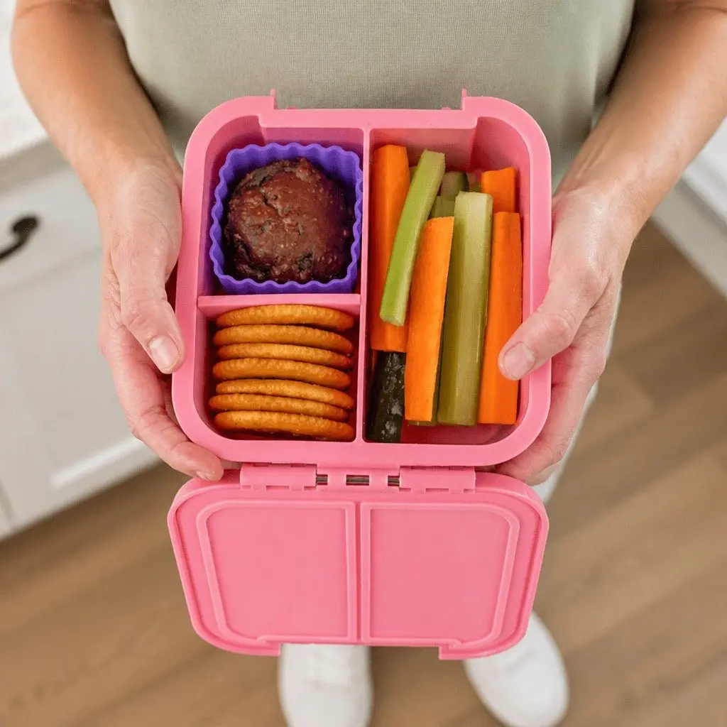 Bento Lunch Box Kids Snack Container Two Leakproof Compartments Compact Size