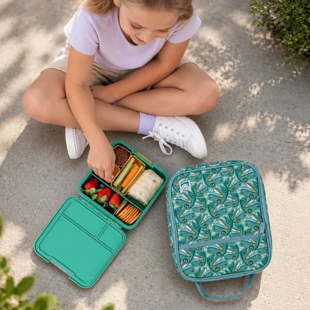 Bento Lunch Box Kids Leakproof Three Compartments 980ml Apple