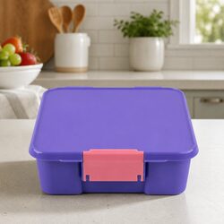Bento Three Lunch Box for Kids Grape Compartment Leakproof Airtight Container
