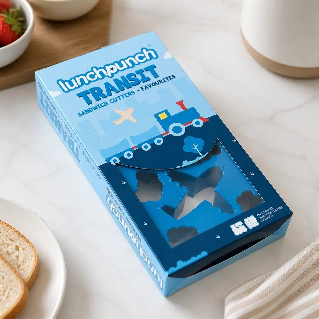 Sandwich Cutters Kids Lunch Box Aeroplane Train Set 2 Piece