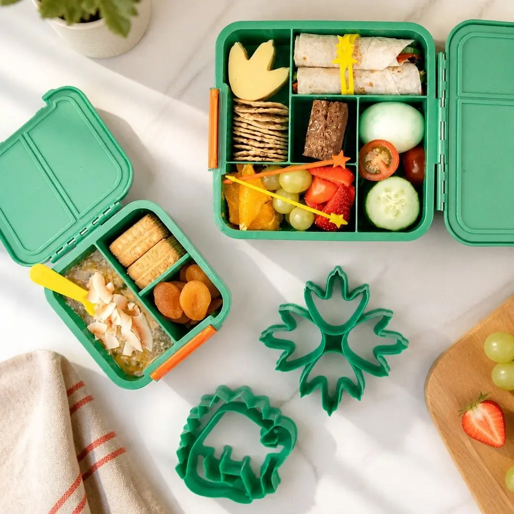 Dinosaur Sandwich Cutters Kids Lunch Punch Set 2 Piece